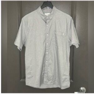 Topman Men’s Gray Short Sleeve Cotton Oxford Shirt | EUC | Cotton
